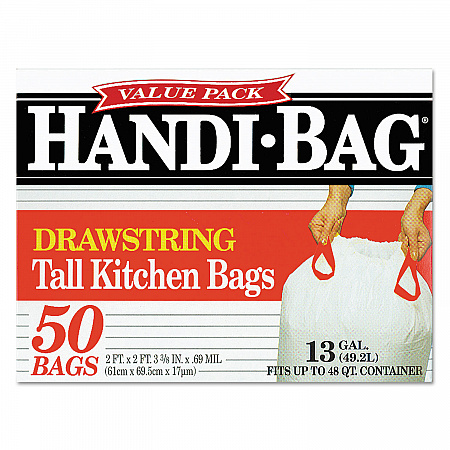 Drawstring Kitchen Bags, 13 gal, 24