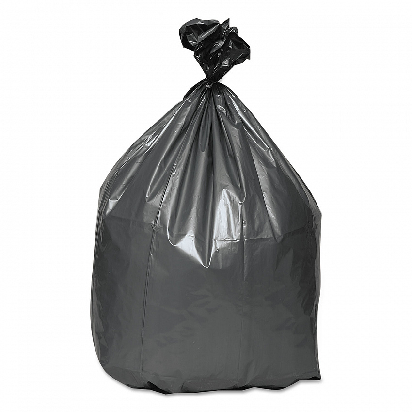 Can Liners, 33 gal, 1.35 mil, 33" x 40", Gray, 10 Bags/Roll, 5 Rolls/Carton (PLA3350)