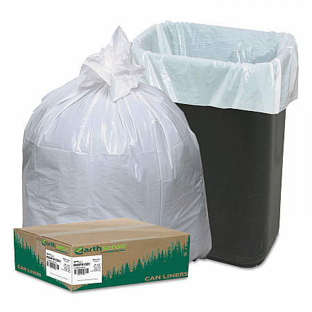 Linear-Low-Density Recycled Tall Kitchen Bags, Open-Face, 13 gal, 24