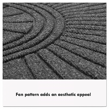 EcoGuard Diamond Floor Mats, Rectangular with Single Fan, Charcoal Gray Carpeted Surface, 72