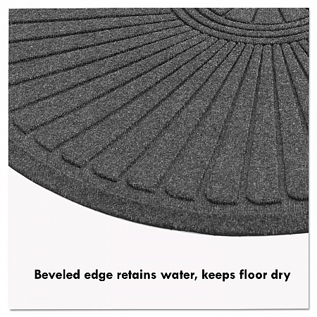 EcoGuard Diamond Floor Mats, Rectangular with Single Fan, Charcoal Gray Carpeted Surface, 72