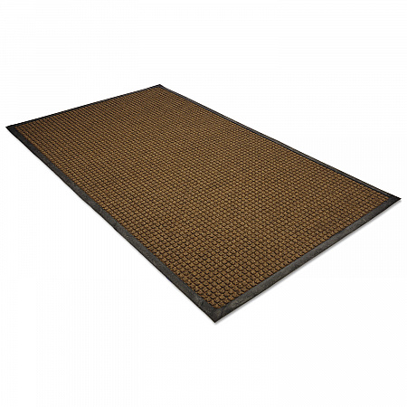 WaterGuard Indoor/Outdoor Scraper Mat, Rectangular, Brown Ridged Needle-Punch Surface, 36