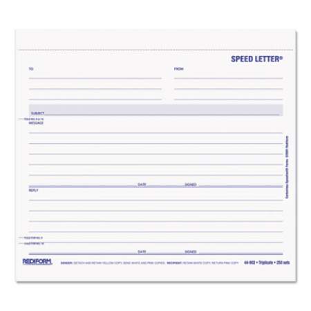 Rediform Speed Letters, 7 x 8 1/2, Three-Part Carbonless, 250 Forms (44902)