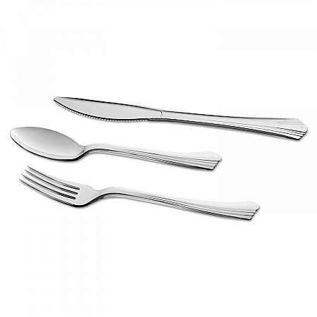 Reflections Heavyweight Plastic Utensils, Fork, Silver, 40/Pack (REF320FKPK)