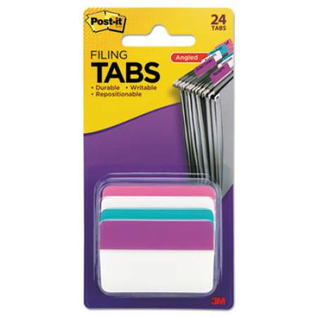 Post-it Tabs 2" Angled Tabs, 1/5-Cut Tabs, Assorted Pastels, 2" Wide, 24/Pack (686APWAV)