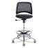 Safco Reve Mesh Extended-Height Chair, Supports Up to 250 lb, 25" to 35" Seat Height, Black Seat/Back, Chrome Base (6820BL)