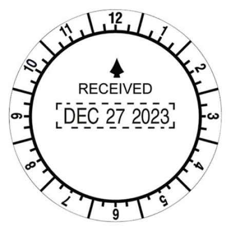 Trodat Time and Date Received Round Stamp, Conventional, 2" Diameter (T2910)