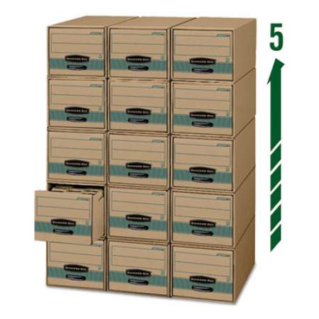 Bankers Box STOR/DRAWER STEEL PLUS Extra Space-Savings Storage Drawers, Letter Files, 14" x 25.5" x 11.5", Kraft/Green, 6/Carton (1231101)