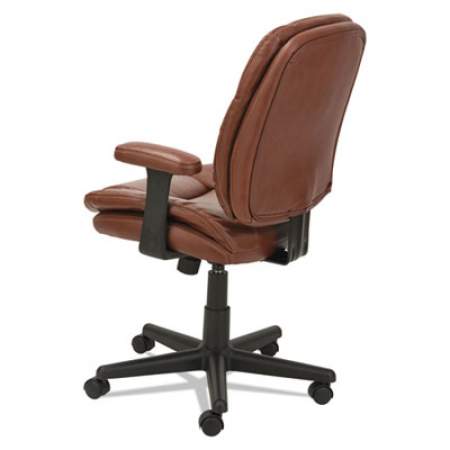 OIF Swivel/Tilt Bonded Leather Task Chair, Supports 250 lb, 16.93" to 20.67" Seat Height, Chestnut Brown Seat/Back, Black Base (ST4859)