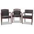 Alera Reception Lounge 500 Series Arch Back Solid Wood Chair, 22.83" x 24.01" x 32.28", Black Seat/Back, Mahogany Base (RL5219M)