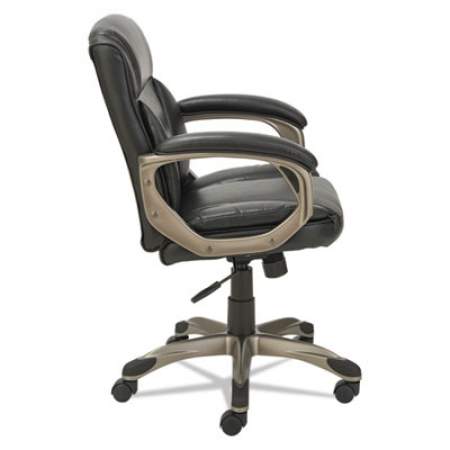 Alera Veon Series Low-Back Bonded Leather Task Chair, Supports 275 lb, 17.72" to 20.67" Seat, Black Seat/Back, Graphite Base (VN6119)
