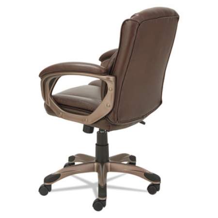 Alera Veon Series Low-Back Bonded Leather Task Chair, Supports 275lb, 19.25" to 23" Seat Height, Brown Seat/Back, Bronze Base (VN6159)