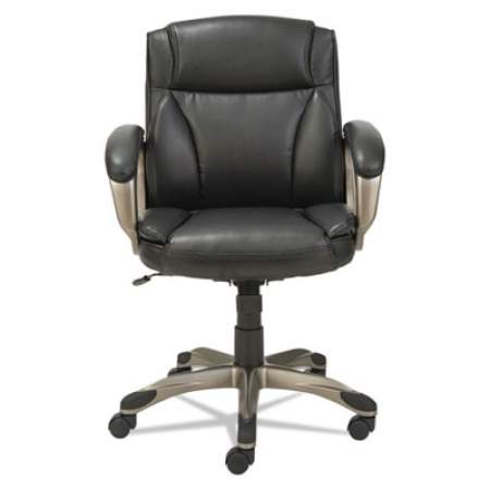 Alera Veon Series Low-Back Bonded Leather Task Chair, Supports 275 lb, 17.72" to 20.67" Seat, Black Seat/Back, Graphite Base (VN6119)