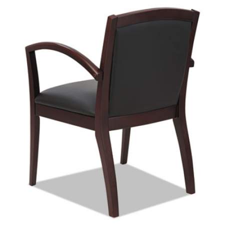 Alera Reception Lounge 500 Series Arch Back Solid Wood Chair, 22.83" x 24.01" x 32.28", Black Seat/Back, Mahogany Base (RL5219M)
