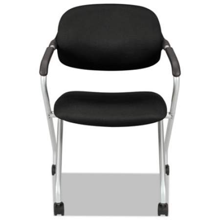 HON HVL303 Nesting Arm Chair, Supports Up to 250 lb, Black Seat/Back, Silver Base (VL303MM10X)