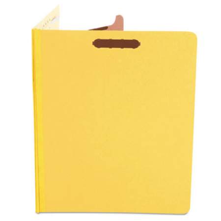 Universal Bright Colored Pressboard Classification Folders, 1 Divider, Letter Size, Yellow, 10/Box (10204)