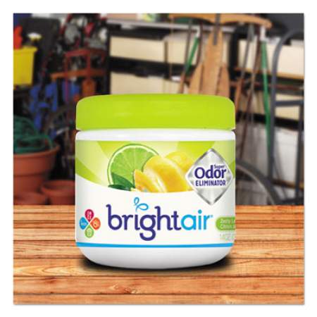 BRIGHT Air Super Odor Eliminator, Zesty Lemon and Lime, 14 oz Jar, 6/Carton (900248)