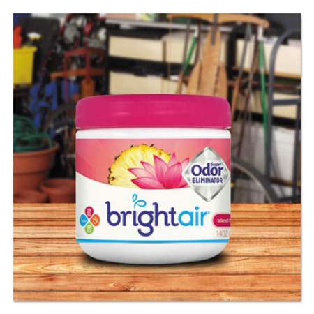 BRIGHT Air Super Odor Eliminator, Island Nectar and Pineapple, Pink, 14 oz Jar, 6/Carton (900114CT)