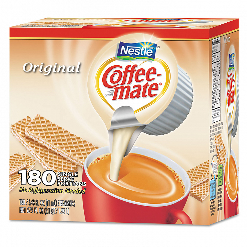 Liquid Coffee Creamer, Original, 0.38 oz Mini Cups, 180/Carton (753032)