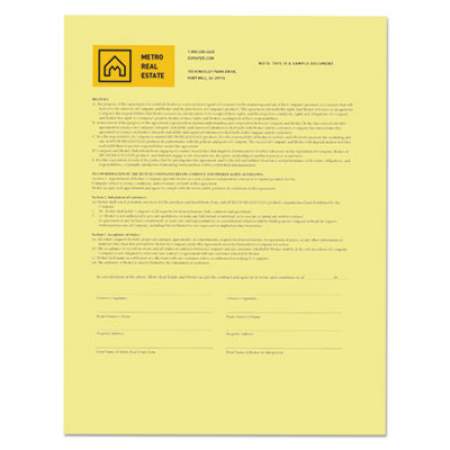 Xerox Revolution Digital Carbonless Paper, 1-Part, 8.5 x 11, Canary, 500/Ream (3R12437)