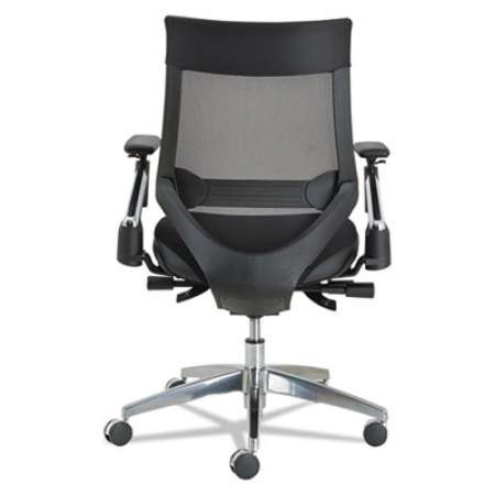 Alera EB-W Series Pivot Arm Multifunction Mesh Chair, Supports 275 lb, 18.62" to 22.32" Seat, Black Seat/Back, Aluminum Base (EBW4213)