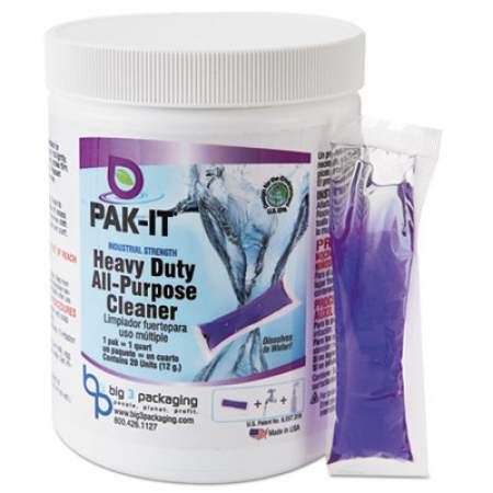 Heavy-Duty All-Purpose Cleaner, Pleasant Scent, 20 PAK-ITs/Jar, 12/Carton (5744202240CT)