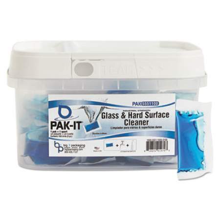 Glass and Hard-Surface Cleaner, Pleasant Scent, 100 PAK-ITs/Tub, 8 Tubs/Carton (5551203800CT)