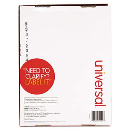 Universal Laser Printer Permanent Labels 8 1/2 x 11 White 100/Box 80109 