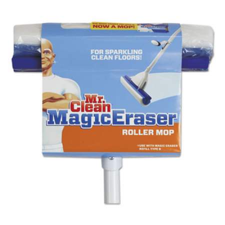 Mr. Clean Magic Eraser Roller Mop, 10.5 x 3 Blue/White Foam Head, 45" White Metal Handle (446840)