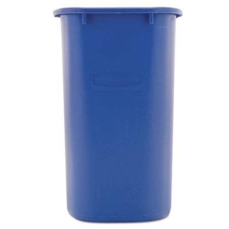 Rubbermaid Commercial Medium Deskside Recycling Container, Rectangular, Plastic, 28.13 qt, Blue (295673BE)