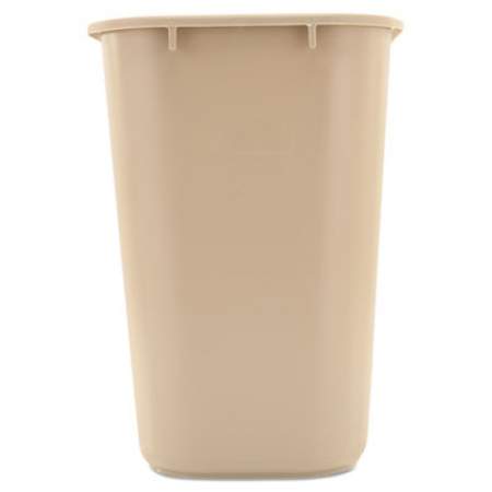 Rubbermaid Commercial Deskside Plastic Wastebasket, Rectangular, 7 gal, Beige (295600BG)