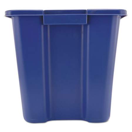 Rubbermaid Commercial Stacking Recycle Bin, Rectangular, Polyethylene, 14 gal, Blue (571473BE)