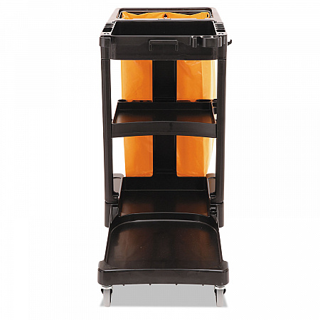 Multi-Shelf Cleaning Cart, Plastic, 4 Shelves, 1 Bin, 20