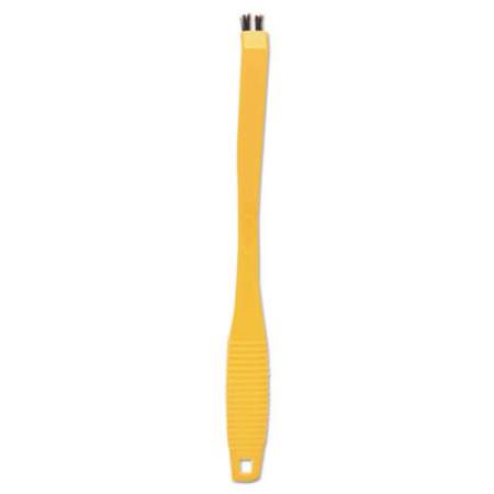 Rubbermaid Commercial Synthetic-Fill Tile and Grout Brush, 8 1/2" Long, Yellow Plastic Handle (9B56BLA)