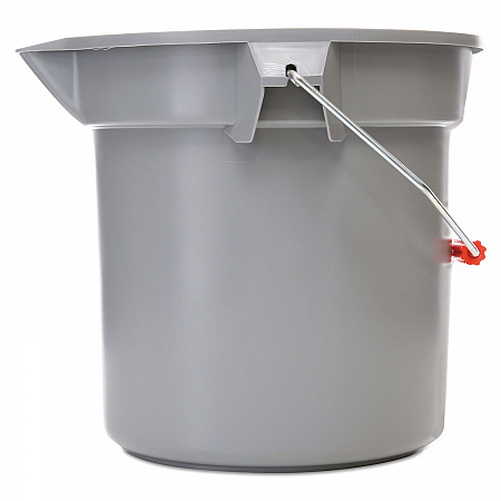 BRUTE Round Utility Pail, 14 qt, Plastic, Gray, 12
