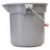 Rubbermaid Commercial 14 Quart Round Utility Bucket, 12" Diameter x 11 1/4"h, Gray Plastic (261400GY)
