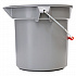 BRUTE Round Utility Pail, 14 qt, Plastic, Gray, 12