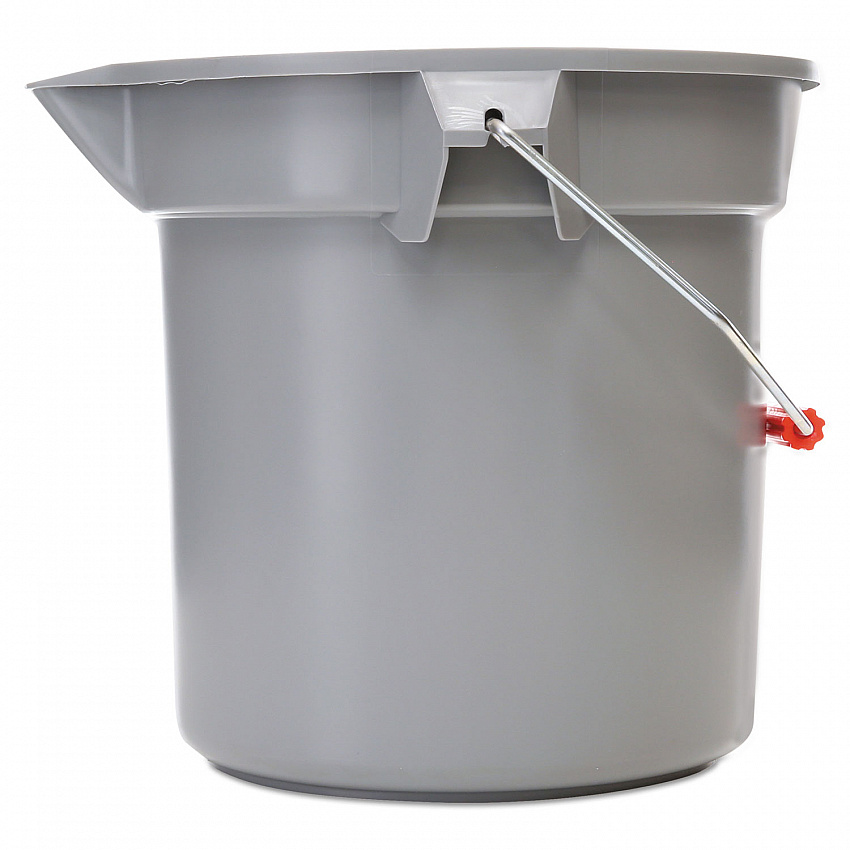 BRUTE Round Utility Pail, 14 qt, Plastic, Gray, 12" Diameter (261400GY)