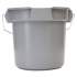 Rubbermaid Commercial 14 Quart Round Utility Bucket, 12" Diameter x 11 1/4"h, Gray Plastic (261400GY)
