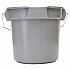 BRUTE Round Utility Pail, 14 qt, Plastic, Gray, 12