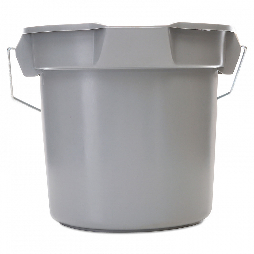 BRUTE Round Utility Pail, 14 qt, Plastic, Gray, 12" Diameter (261400GY)