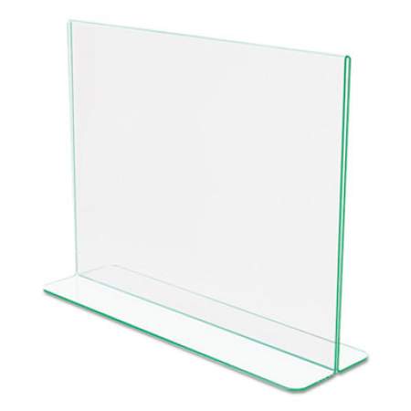deflecto Superior Image Premium Green Edge Sign Holders, 11 x 8 1/2 Insert, Clear/Green (5991890)