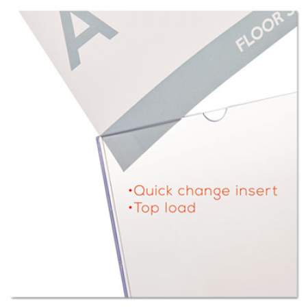 deflecto Superior Image Slanted Sign Holder, Portrait, 8 1/2 x 11 Insert, Clear (590101)