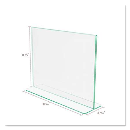 deflecto Superior Image Premium Green Edge Sign Holders, 11 x 8 1/2 Insert, Clear/Green (5991890)