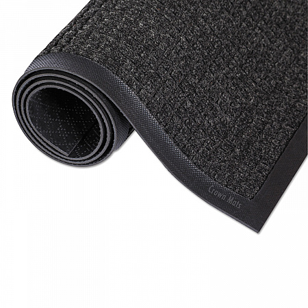 Super-Soaker Wiper/Scraper Mat with Gripper Bottom, Rectangular, Charcoal Gray Loop Pile Surface, 24