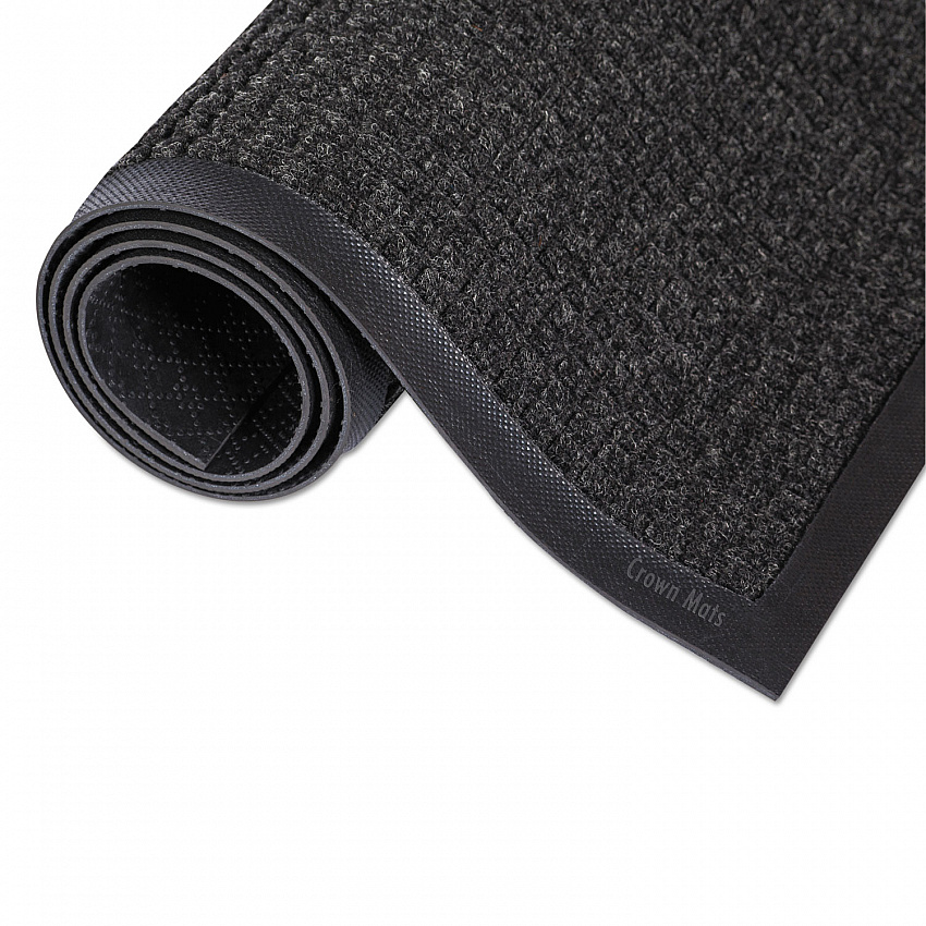 Super-Soaker Wiper/Scraper Mat with Gripper Bottom, Rectangular, Charcoal Gray Loop Pile Surface, 24" x 36" (SSR023CH)