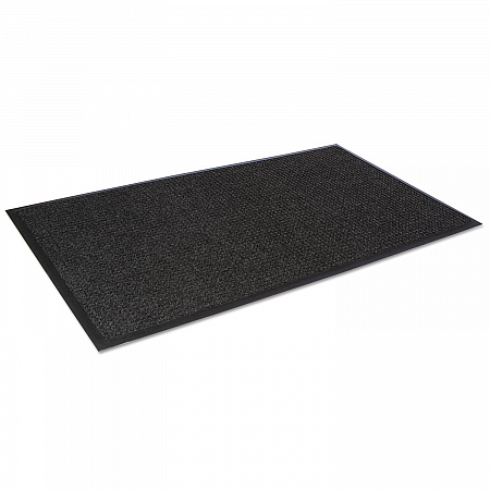 Super-Soaker Wiper/Scraper Mat with Gripper Bottom, Rectangular, Charcoal Gray Loop Pile Surface, 24