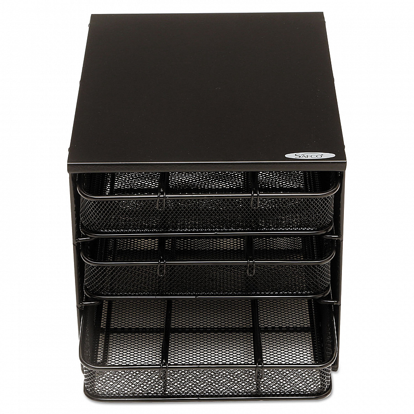 Onyx Three Drawer Hospitality Organizer, 7 Compartments, 11.5 x 8.25 x 8.25, Black (3275BL)