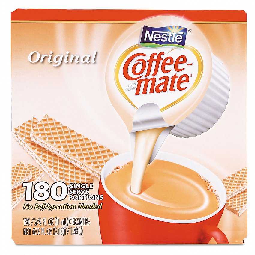 Liquid Coffee Creamer, Original, 0.38 oz Mini Cups, 180/Carton (753032)