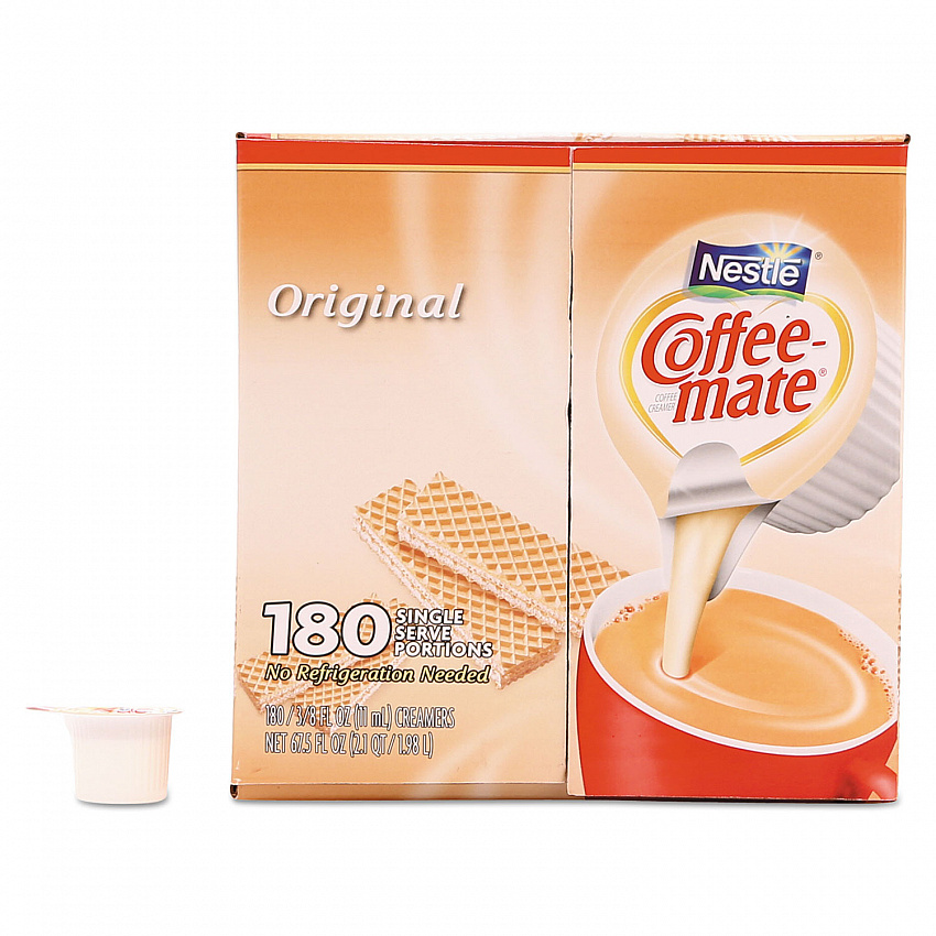 Liquid Coffee Creamer, Original, 0.38 oz Mini Cups, 180/Carton (753032)